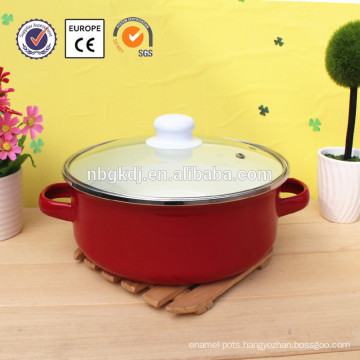 enamelware non-stick cookware with glass lid